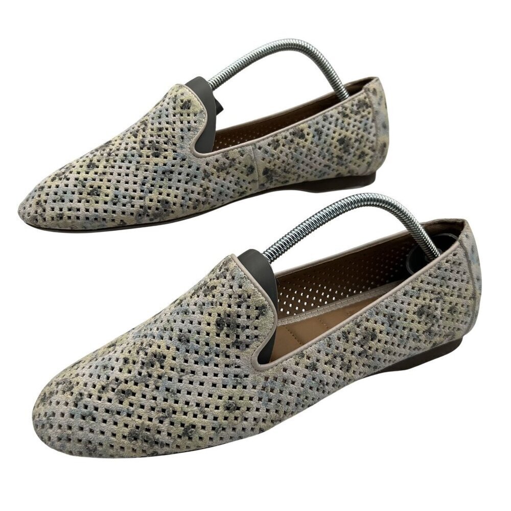 Kelly & Katie Womens 8.5 Perforated Suede Multicolor Loafers Casual Spring Flats